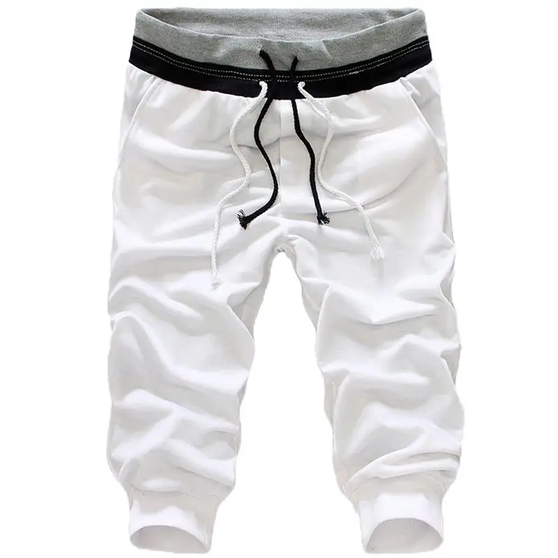 Men Fashion Sweatpants Loose Cropped Trousers Jogger Trousers Men Casual Fitness Jogging Sports Cool Capri Pants 4