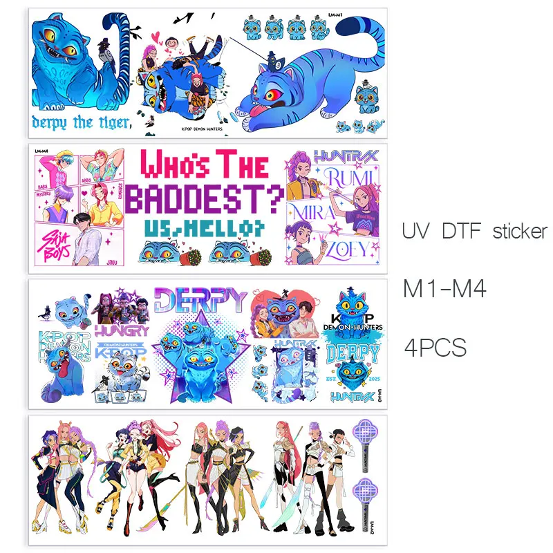 K-pop Demon Hunters UV Sticker Collection - Cartoon Crystal Gift Set