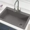 33-inch Drop In/Undermount Single Bowl Granite Kitchen Sink in Grey Product Dimensions	22"D x 33"W x 9.63"H 1