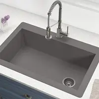 33-inch Drop In/Undermount Single Bowl Granite Kitchen Sink in Grey Product Dimensions	22"D x 33"W x 9.63"H 1