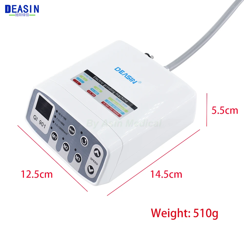 DEASIN Dental clinical brushless LED micromotore elettrico funziona con 1:5 1:1 16:1 LED contrangolo dentista manipolo a bassa velocità