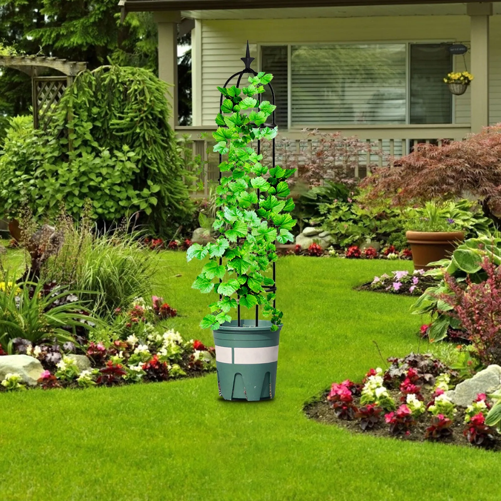 US Tower Obelisk Garden Trellis Tall Plant Support for Climbing Vines