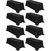 8 Packs 90 x 132 Inch Tablecloth, Black Polyester Table Cloth for 6ft Rectangle Tables, Stain and Wrinkle Resistant Washable 1