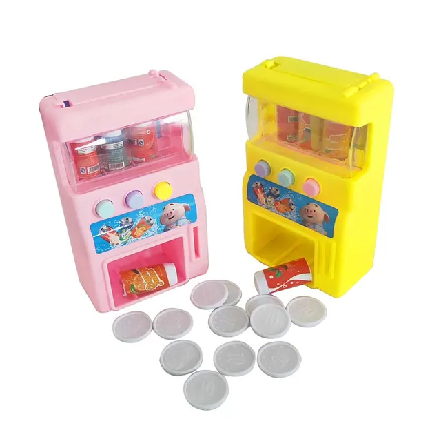 NEW Mini Vending Machine Children Coin-Operated Beverage Machine Self-Service Insert Coins Candy Selling Machine Funny Toys 3