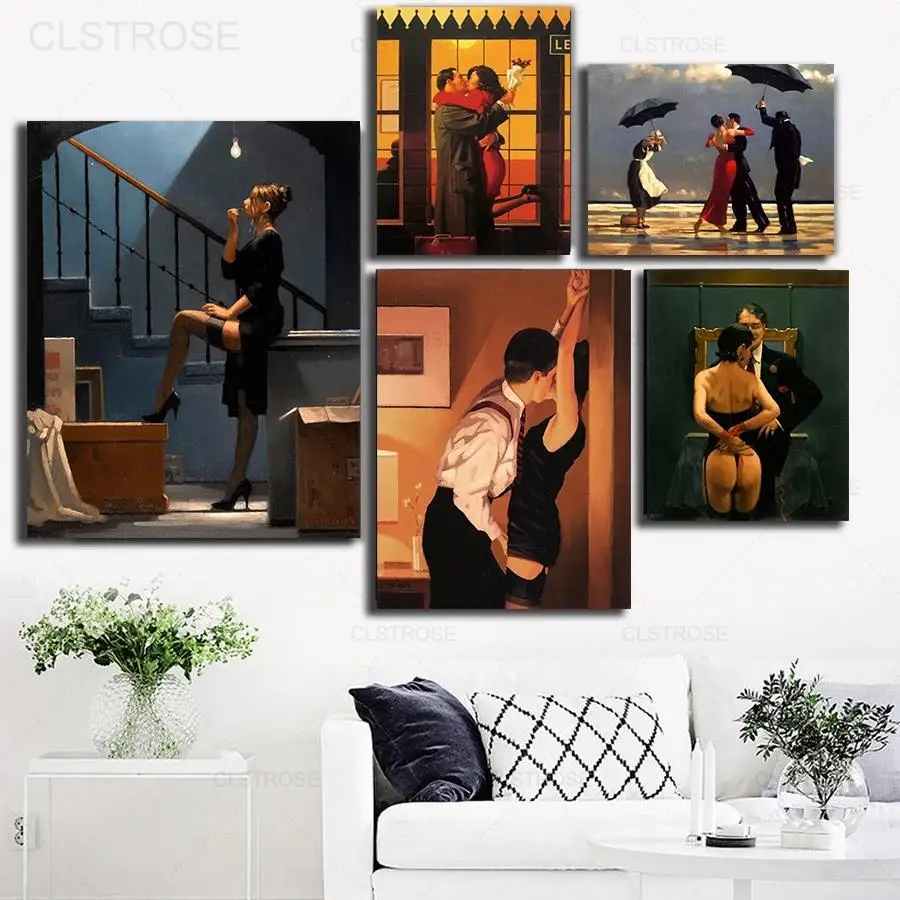 Jack Vettriano Sexy Woman Portrait Poster Nordic Dancer Vintage Canvas Painting Wall Art Picture For Living Room Decor Cuadros