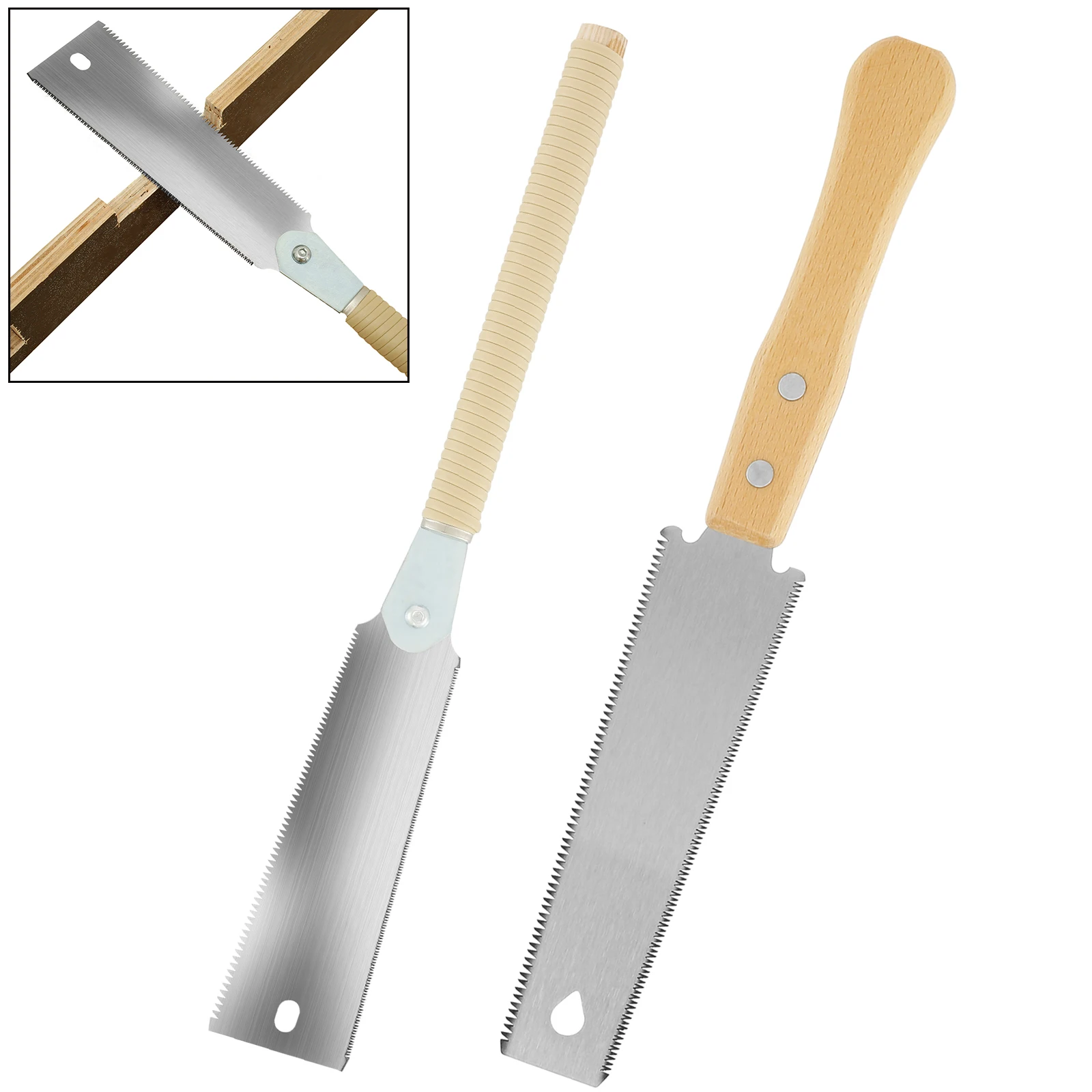 Japanese Hand Saw 9.3inch High Carbon Steel Double Edged Handsaw Incisive Handle Pull Saw 10/17 TPI Woodworking Cutting Tool hand saw handheld saw multi purpose saw