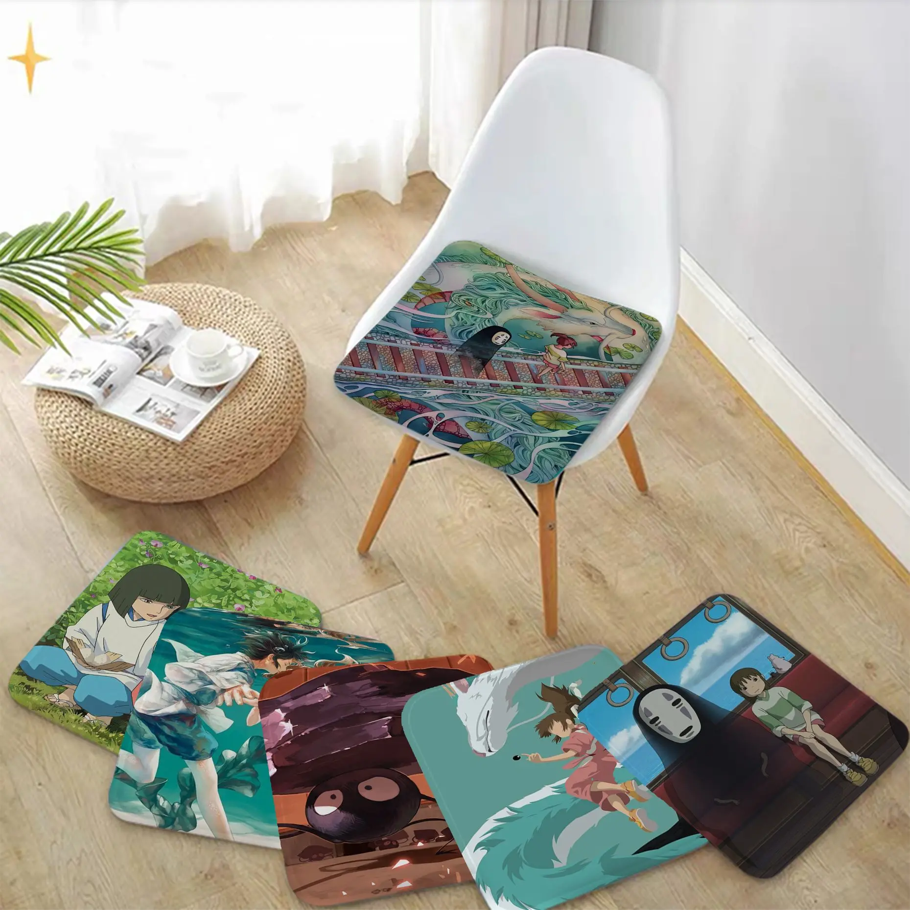 

Spirited Away Decorative Seat Pad Household Cushion Soft Plush Chair Mat Winter Office Bar Seat Mat
