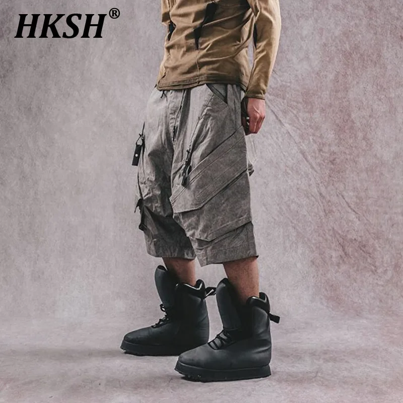 Hksh Primavera Estate Nuovi Uomini Punk Dark Tactical Waste Land Sciolto Low-End Gamba Larga Tridimensionale Multi Tasche Pantaloncini Hk0819