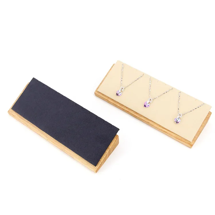 Elegant Necklace Pendant Chain Charm Jewelry Display Stand Organizer Rack Solid Wood Earrings Ornament Holder Storage Showcase