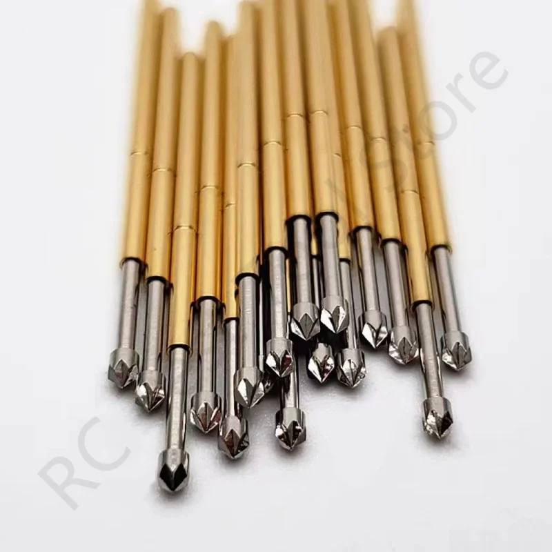 100PCS P100-LM2 Spring Test Probe Phosphorus Brass Tube Spring Test Pin Length 33.35mm Needle Dia 1.36mm Pogo Pin P100-LM