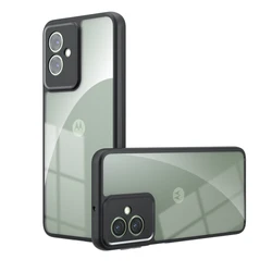 Luxury Matte Shockproof Phone Case - Soft TPU Frame with Hard Translucent Back Cover - Moto G85 (Transparent)