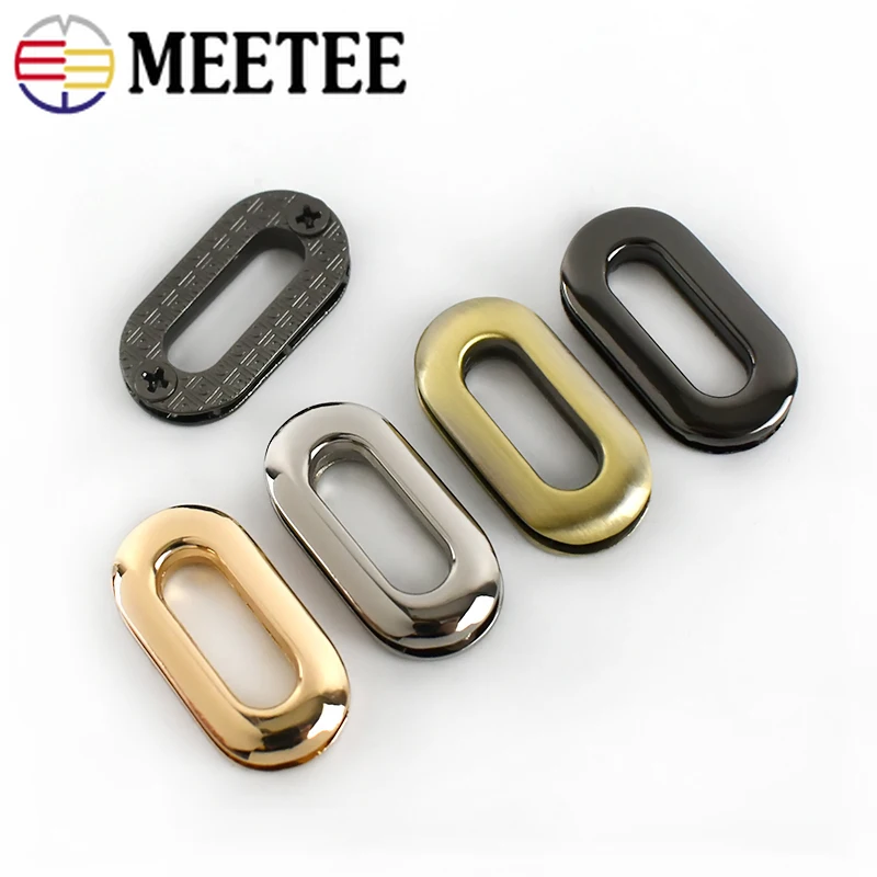 Meetee-Boucles à œillets ovales en métal de 19mm, 5/10 pièces, vis