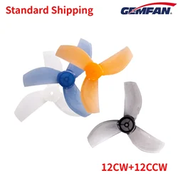 12Pairs(12CW+12CCW) Gemfan 35mm-3 35mm 3-Blade PC Micro Propeller 1.0mm for RC FPV Freestyle Tinywhoop Drones 08028 Motors