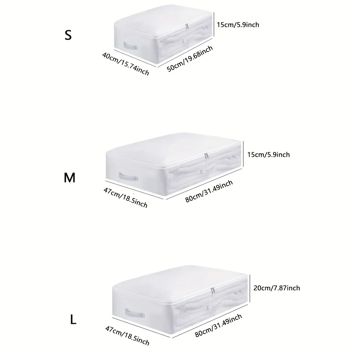 1pc-PVC Large Capacity Quilt Clothes Storage Bag Under Bed Storage Box Closet Organizer Blankets Comforters Dust-proof Storage B 5