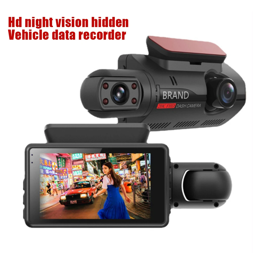 Cámara grabadora de vídeo para salpicadero de coche, 2 lentes, HD 1080p, 3,0 pulgadas, IPS, visión nocturna, sensor G, grabación en bucle, Dvr AliExpress