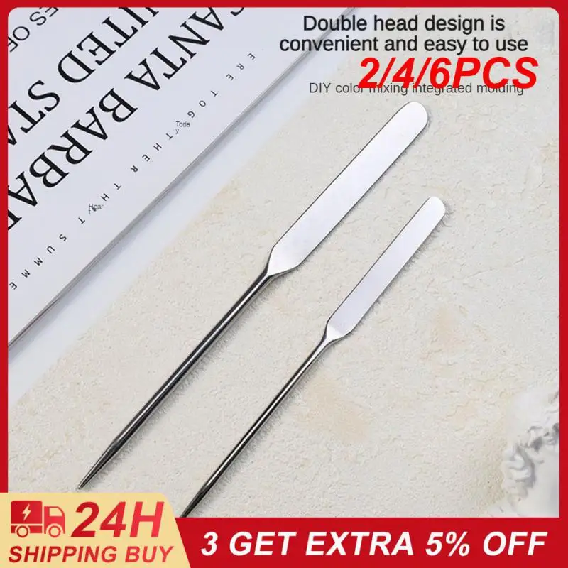 

2/4/6PCS Stainless Steel Glue Taking Stick Not Easy To Rust Nail Glue Mixing Stick Acrylic Flash Tone Nail Art Stirring Stick