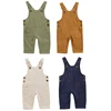 Toddler Baby Boys Girls Spring Summer Sling Jumpsuit Pants Solid Color Sleeveless Suspender Pants Baby Overall Rompers 1