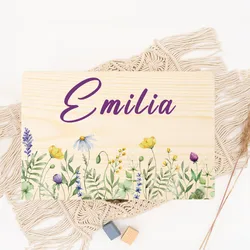Personalized Wooden Wedding Memory Box with Custom Name - Flower Meadow Willow Design (Jk1107.DZ02)