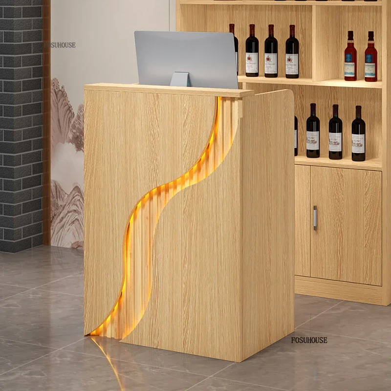 Nordic Mini Reception Desks Office Furniture Small Cashier Desk Simple Hair Salon Beauty Salon Counter Front Desk Bar Table S