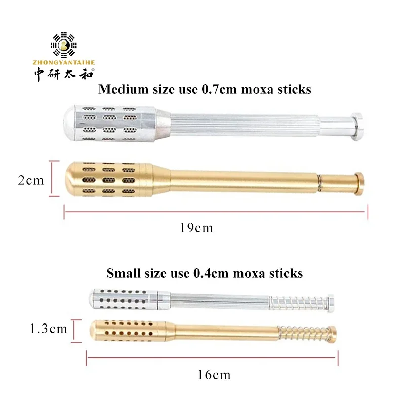 ZHONGYAN TAIHE Copper Moxibustion Rod Back Moxibustion Massage Stick Rotary Massage Heating Acupuncture Point Cure Pain