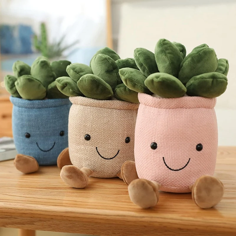 

3Pcs Cute Succulents Plushies Stuffed Potted Plants Plush Doll Soft Plush Succulent Gifts