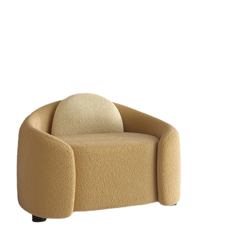 

YY Small Sofa Balcony Milk Coffee Color Fabric Single Seat Couch