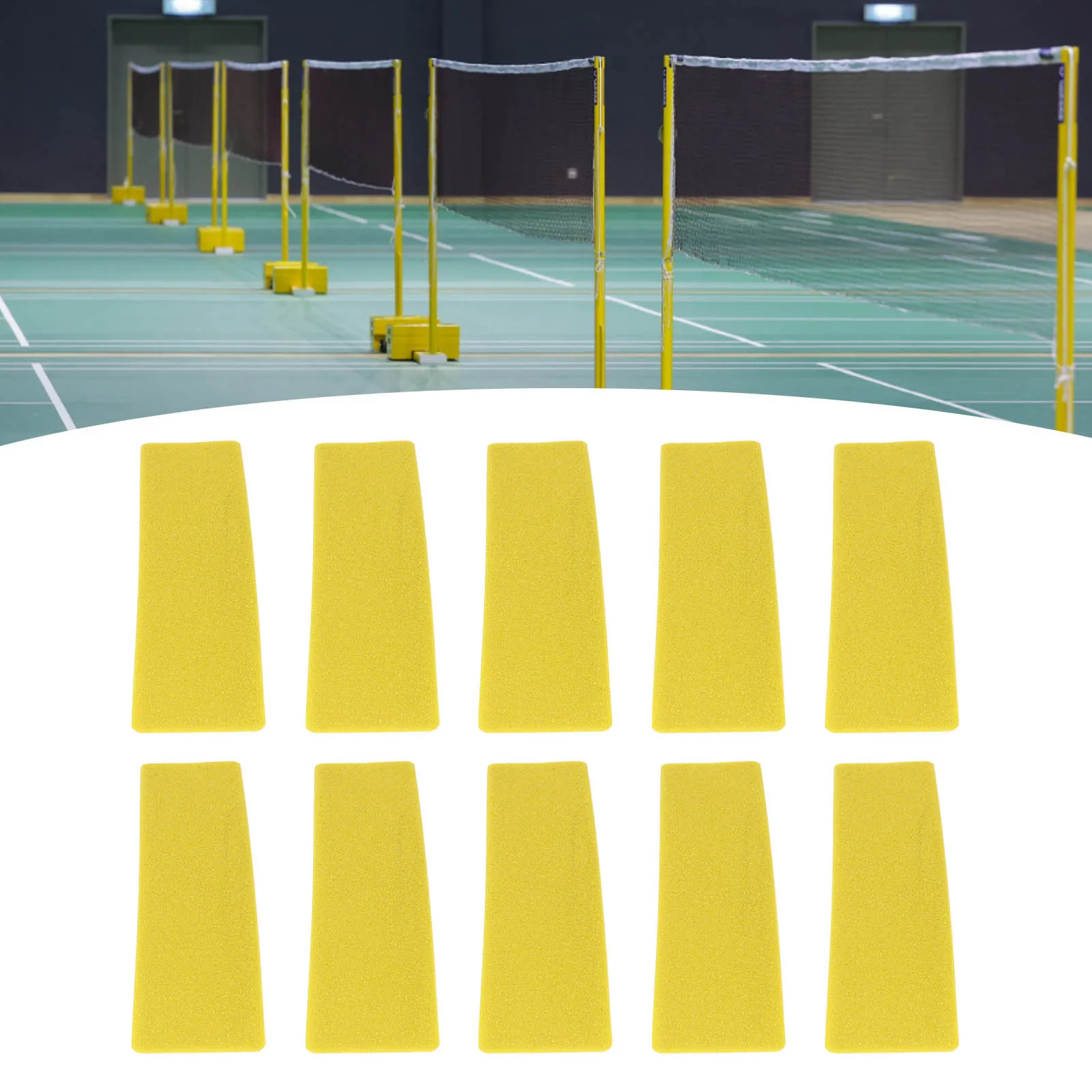 10pcs Tennis Court Marker Good Toughness Court Line Marker Bright Color Rectangular Flat Sign Sticker for Basketball