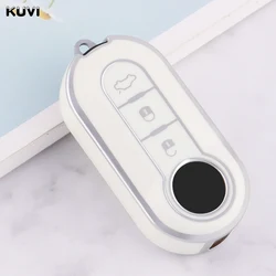 Premium TPU Flip Key Case Cover (White)