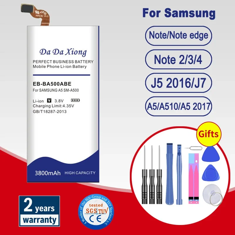 Batteria Per Samsung A5 2017 A510 J5 J7 2016 Note Edge 2 3 4 B800Bc Eb-Ba500Abe Eb-Bj510Cbc Eb-Bj700Cbe Eb-Ba510Abe