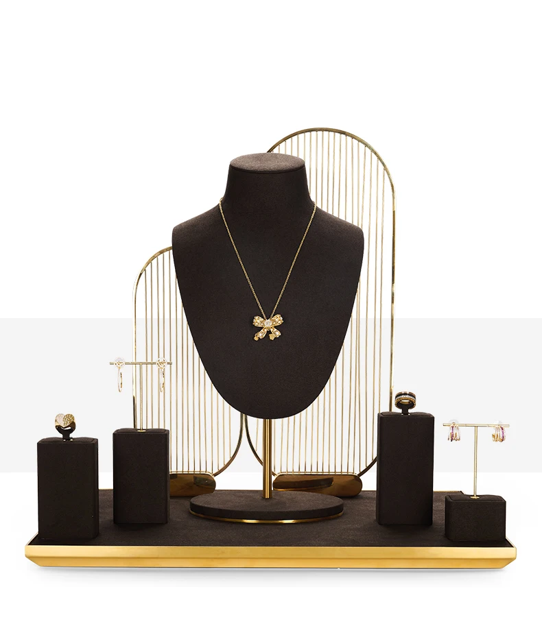Oirlv Display Schmuckhalter Ständer Beige Stilvolle Uhr Ring Ohrringe Armreif Halskette Schmuck Display Ständer für Store Vitrine – Detail 8