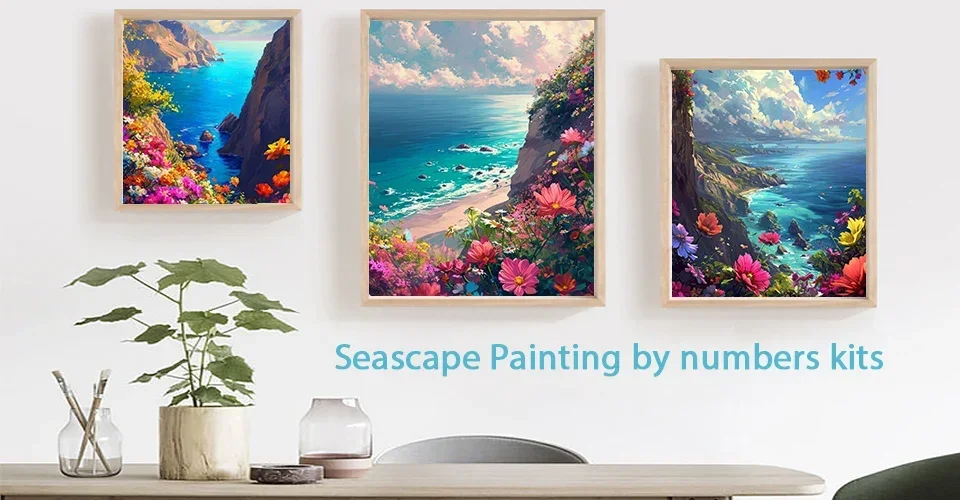 Description Picture 2 of item116134 By Numbers River Wooden Boat Landscape Decorative Paintings Gift For Adults Handpainted Paint Kit Wall Art Picture