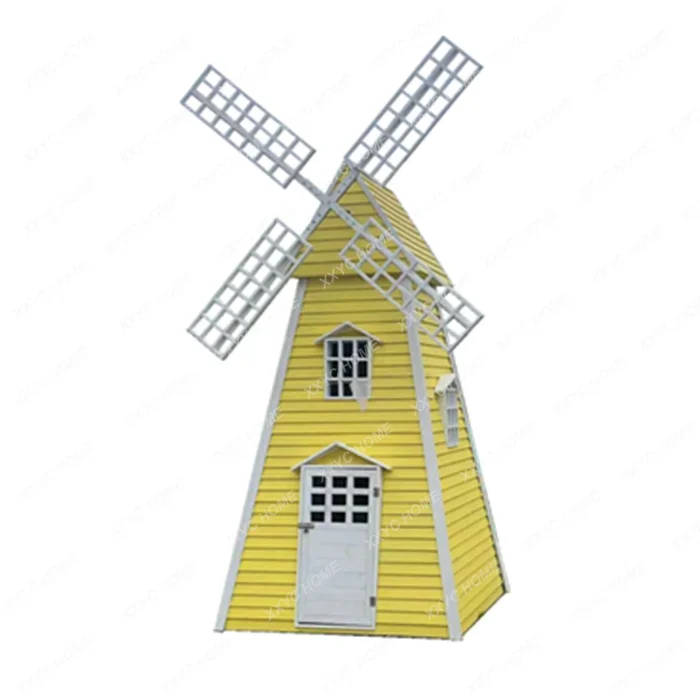 

Antiseptic Wood Dutch Landscape Windmill Outdoor Large Solid Wood Windmill Rotating Decorative Pigeon Nest