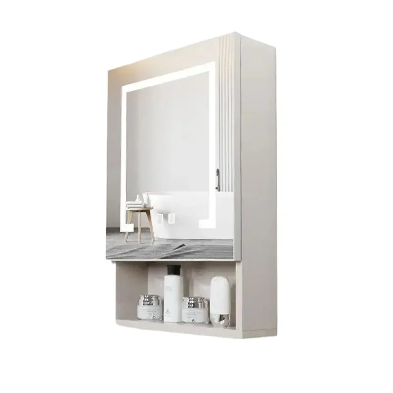 Smart Bathroom Mirror Cabinet Aluminum Alloy Lavatory Locker Wall Hanging Mirror Cabinet Bathroom Furniture Armario Ba&ntilde;o FYBC