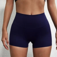 Sexy Solid Color Women Fitness Sport Short High Waist Athletic Yoga Short Leg Cycling Comprehensive Training Jogging Squat Proof 1