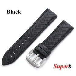 Silicone Carbon Fiber Sports Waterproof Watchband - Men's Accessory - 22mm (Black )