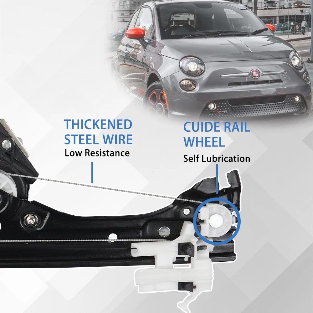 Lève-vitre Avant Droit Pour Fiat 500 | 51785413, 51824038, 51876267
