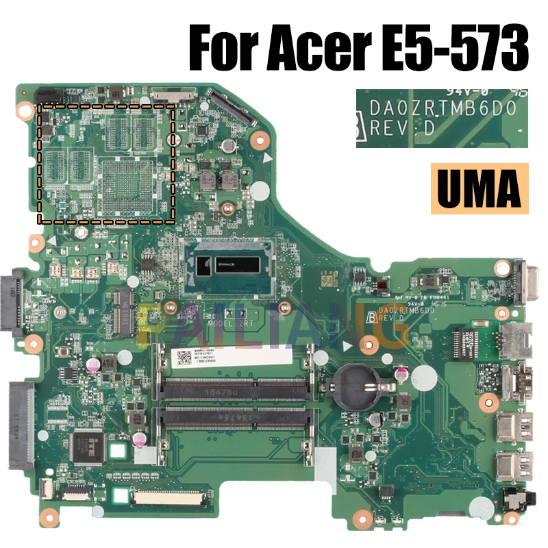 Placa-mãe do Portátil para Acer E5573 Da0zrtmb6d0 Nbmyh1100 2957u 3825u i3 i5 5ª Gpu 920m Ddr4 Completamente Testado - Imagem 4