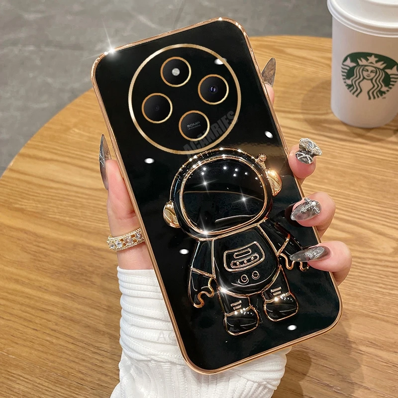 Astronaut Holder Luxury Plating Silicone Stand Case