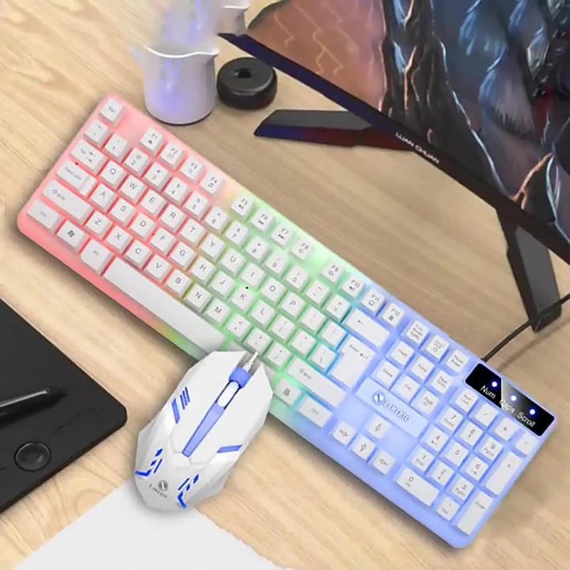 

Luminous Keyboard Suspension Keyboard Mechanical Feel Professional E-sports Gaming Mouse Keyboard Set Computer Accessories