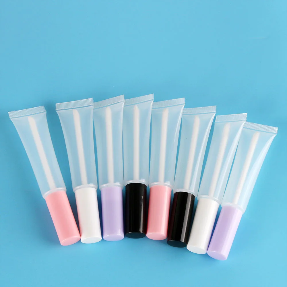 Squeeze Gloss Tube Lip Gloss Tube 100 Pcs 15ml Clear Lip Glaze Lip Brush