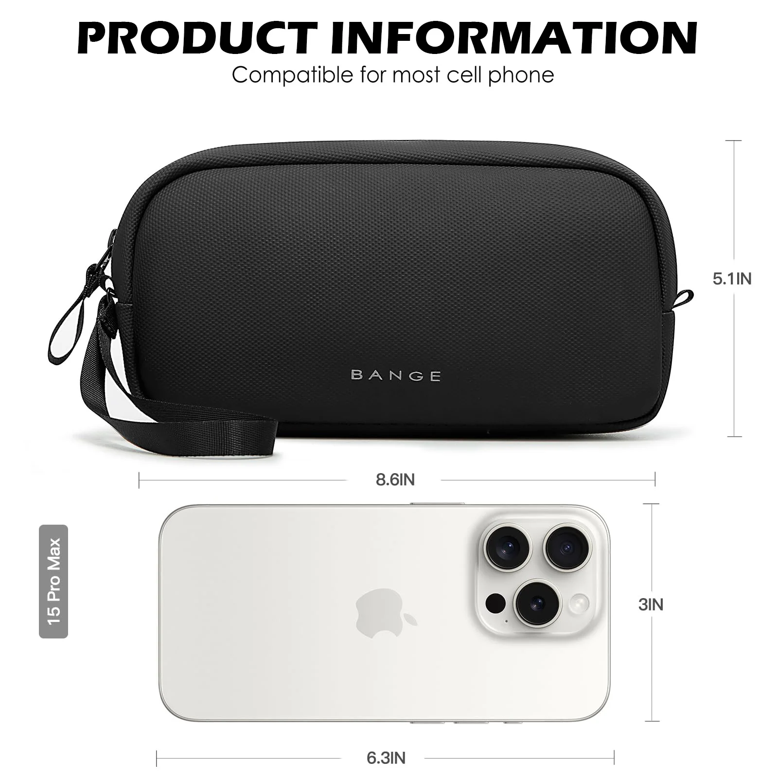 BANGE Travel Organizer Bag Power Bank Mini Pouch Electronics Gadgets thumbnail 7