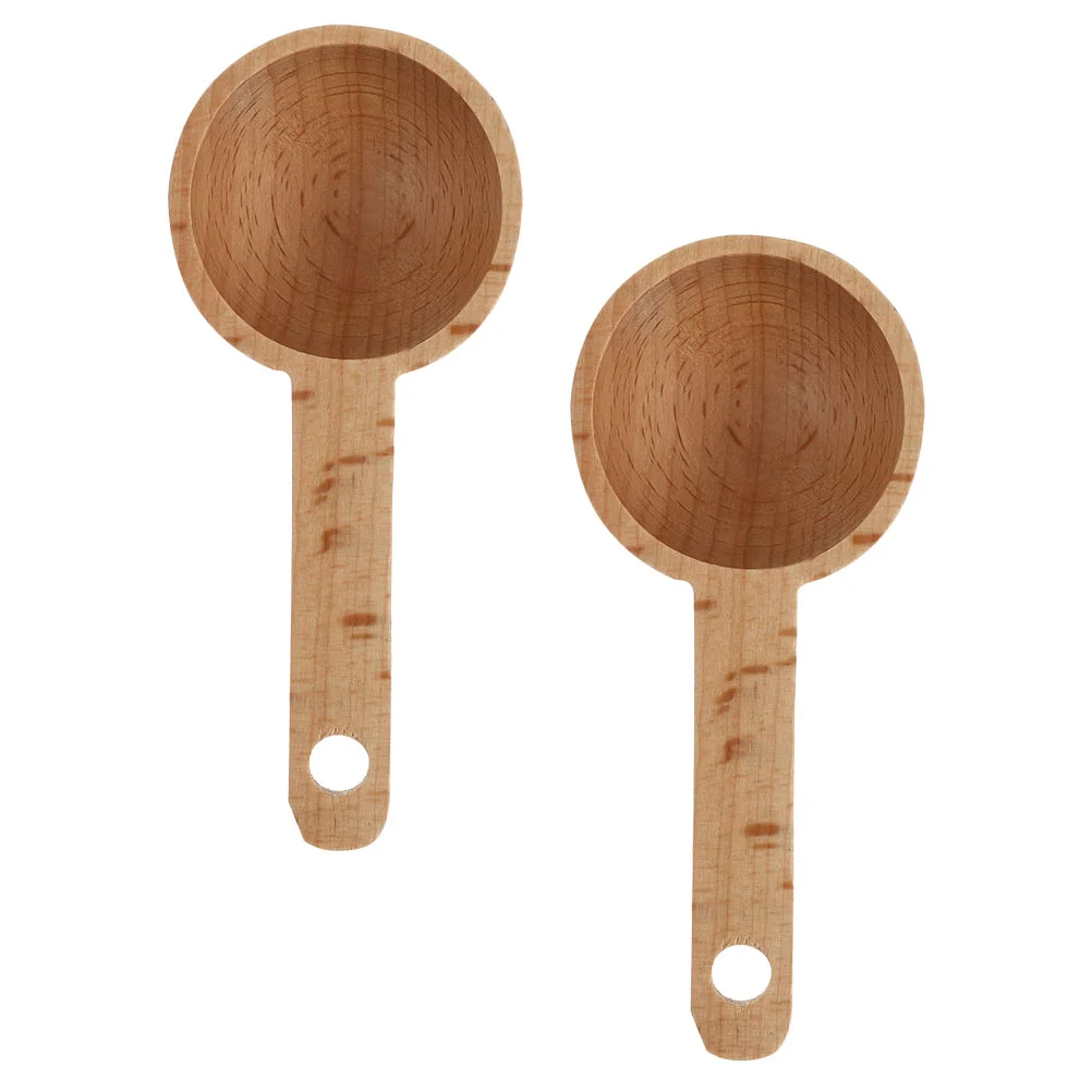 

2 Pcs Wooden Measuring Spoon Milk Powder Simple Coffee Spoons Scoop Bean Kitchen Durable Beans Sturdy Ingredient