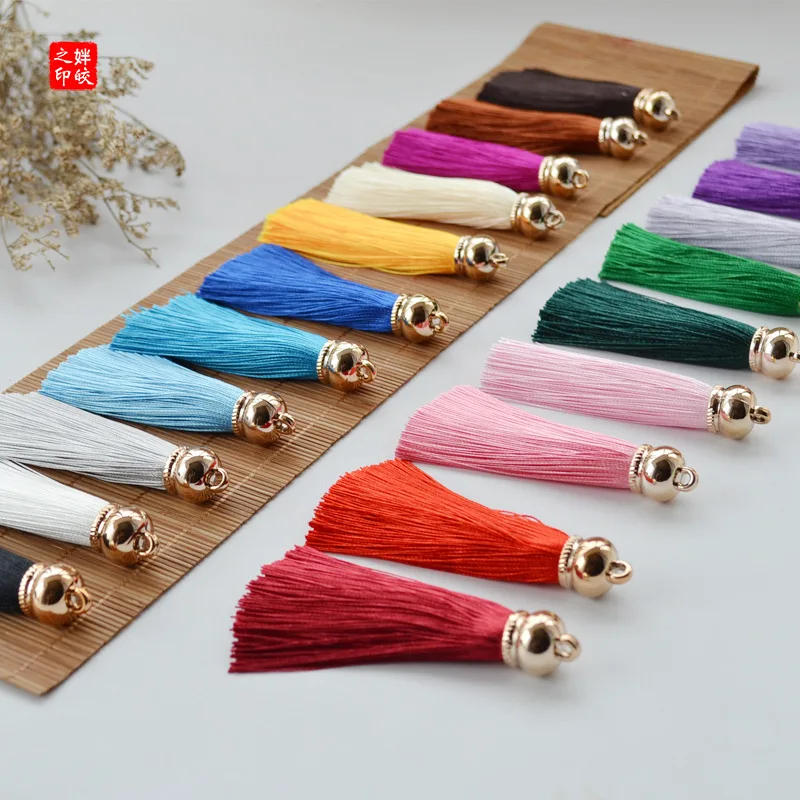 

8cm Admiralty Tassel Polyester Vertical Crown Tassel for Pendant Keychain Tassels Charms Handmade Crafts Findings Supplier
