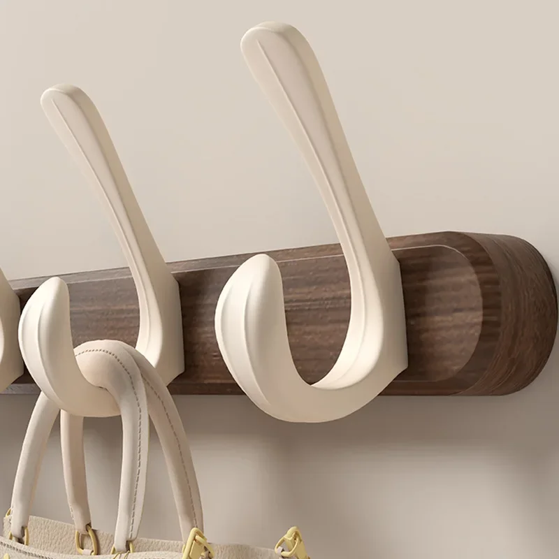 Solid Wood Wall Hanging Hooks Fitting Room Coat Rack Entrance Hall Clothes Hat Towel Hanging Hooks No Punching