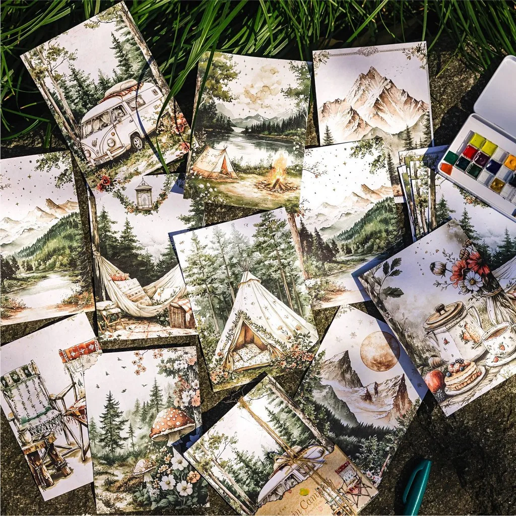 Journamm 30sheets Landscape Diary Scrapbook Paper Vintage Nature Paper for Junk Journaling Scrapbooking Crafting DIY Diaries 4