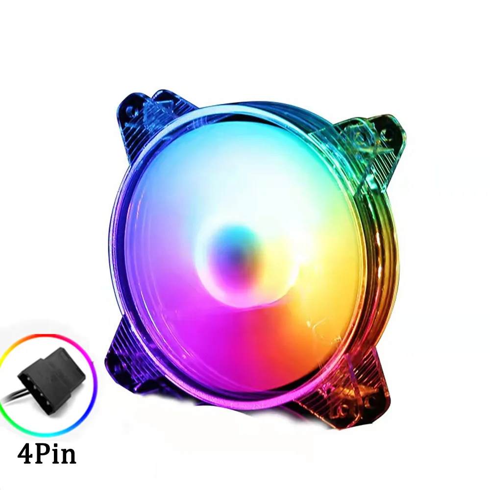 120mm 4Pin RGB Case Fan 12CM LED Light Heat Dissipation Computer Fan Cooler Radiator