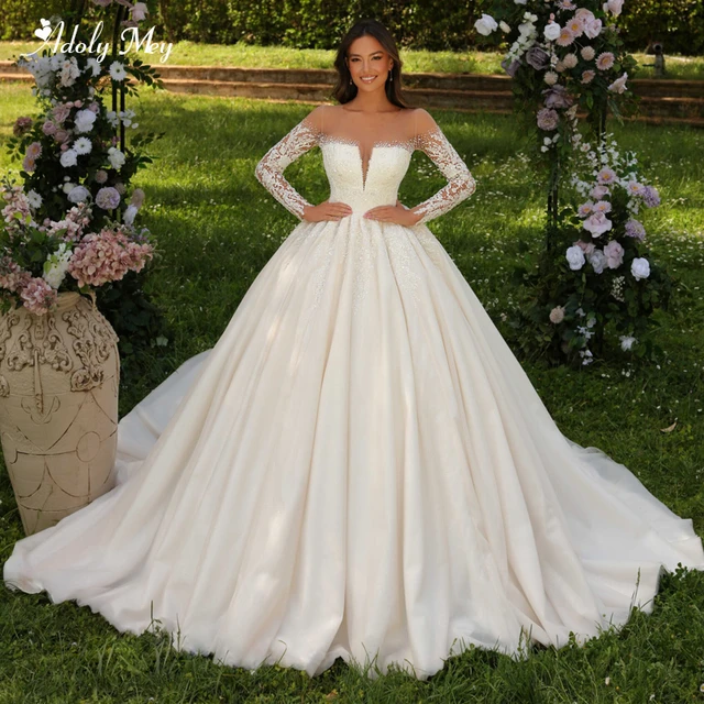 Gorgeous Ball Gown Wedding Dresses | Straps Floral Princess Bridal Gowns |  Babyonlinedress UK