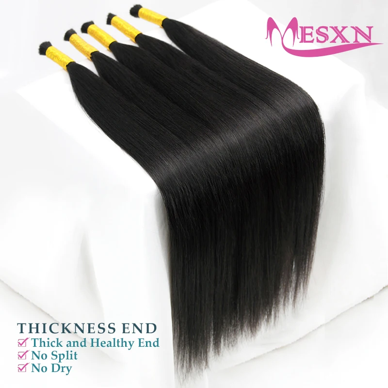 Bulk Hair Extensions Human Hair Real Natural Black Brown Blonde 613 Color MESXN For Women For salon 16-24inch