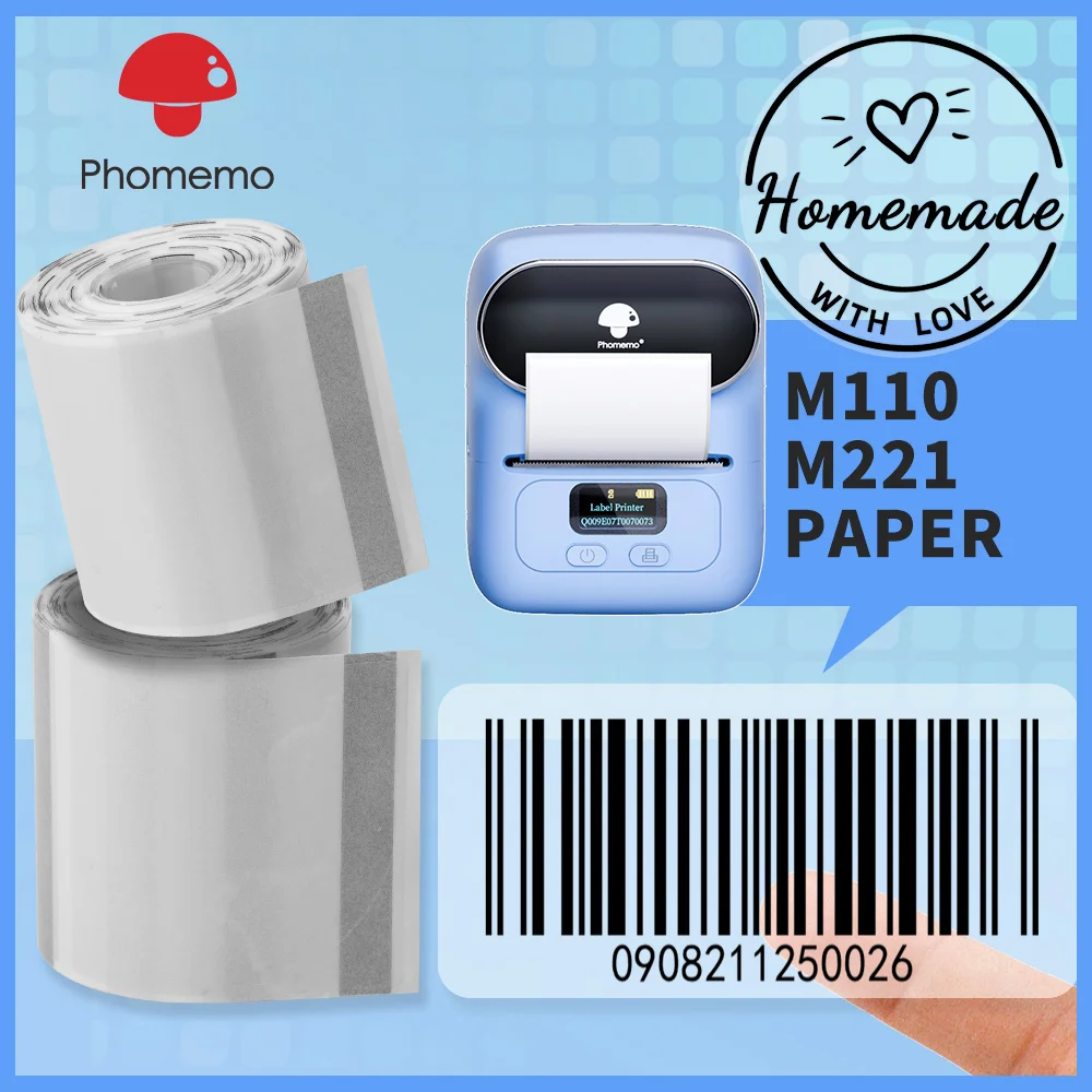 Etichette Trasparenti Per Stampante Per Etichette M110 M221 M220 M200 M120 Etichetta Termica Quadrata Etichette Autoadesive Senza Bpa Carta Adesiva