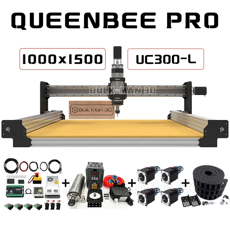 

Bulk-Man 3D Silver 1000x1500 QueenBee PRO CNC Full Kit with UC300 MACH3 Control System CNC Wood Router Wood Working Machine